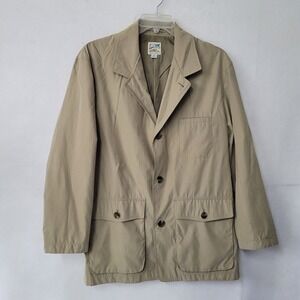TravelSmith Field Jacket Blazer Size M Lightweight Travel Sport Coat Tan Pockets